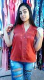 Blusa em cetim aveludado