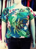 Blusa em viscose estampada nos tamanhos P M G GG