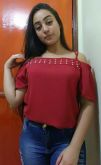 Blusa bordada em crepe